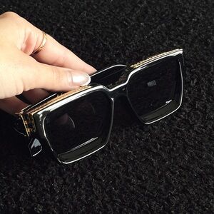 Louis Vuitton LV Attitude Square Sunglasses Black Gold Oversized